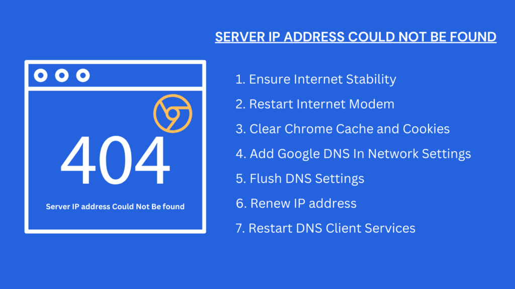 server ip address could not be found